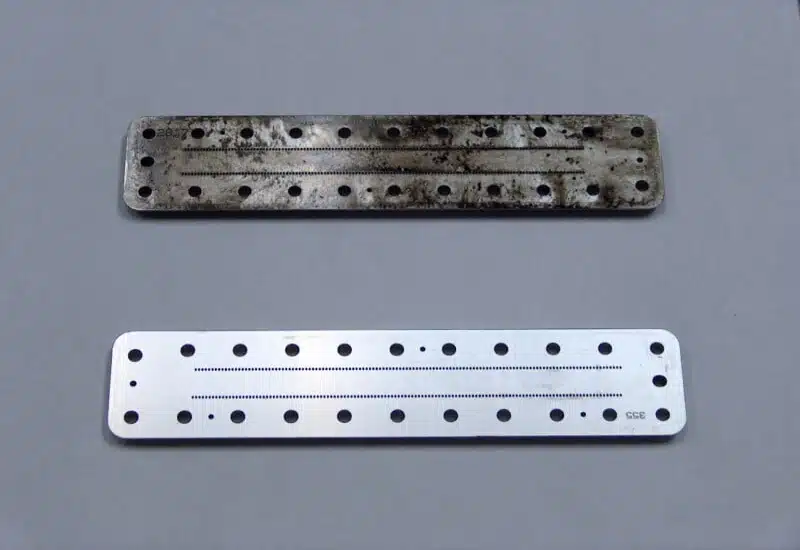 A stainless steel part got cleaned by the Z-60 Aqueous Alkaline Cleaning Fluid process in the USA