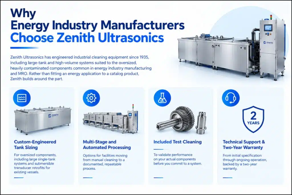 Why Energy Industry Manufacturers Choose Zenith Ultrasonics