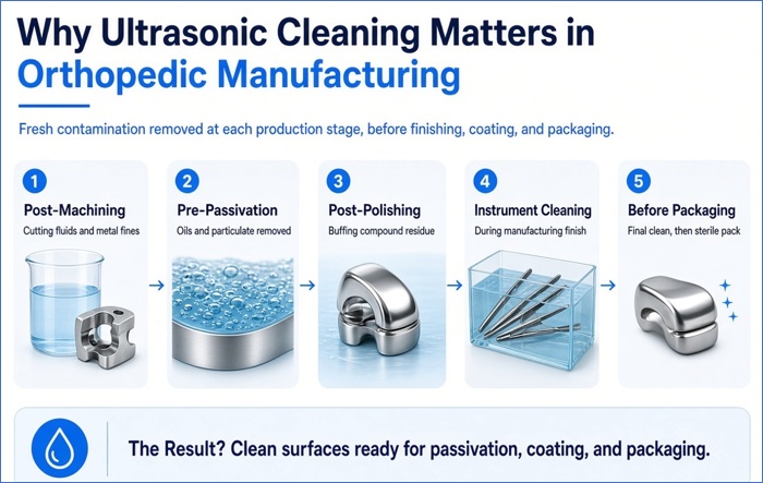 Ultrasonic Cleaning Applications Across Orthopedic Manufacturing